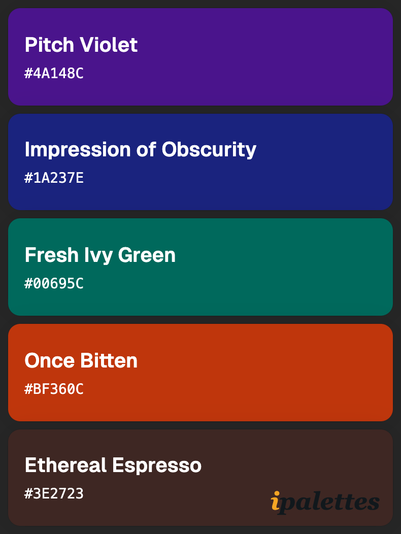 color palette card style 1