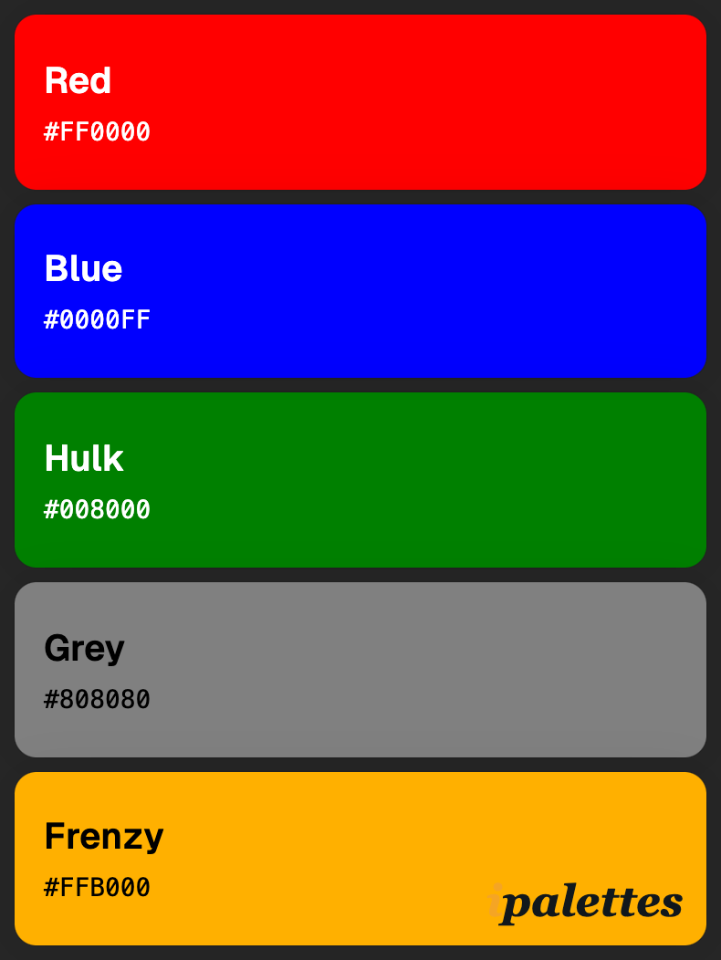 color palette card style 1