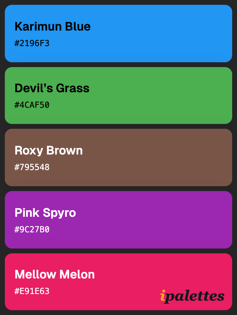 color palette card style 1