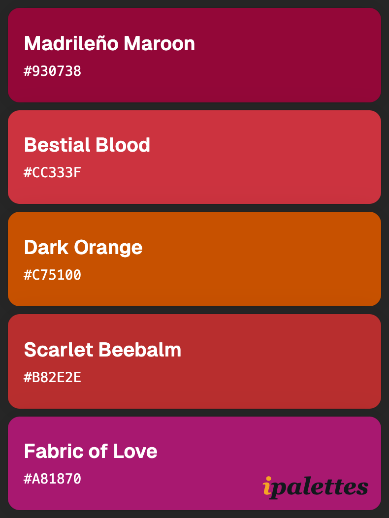 color palette card style 1