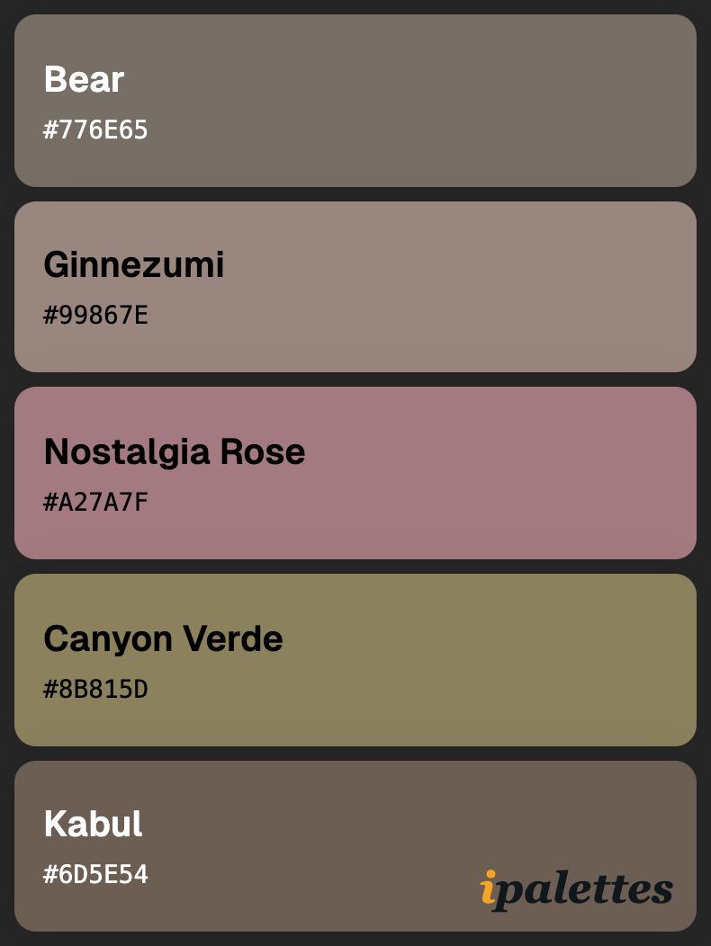 color palette card style 1