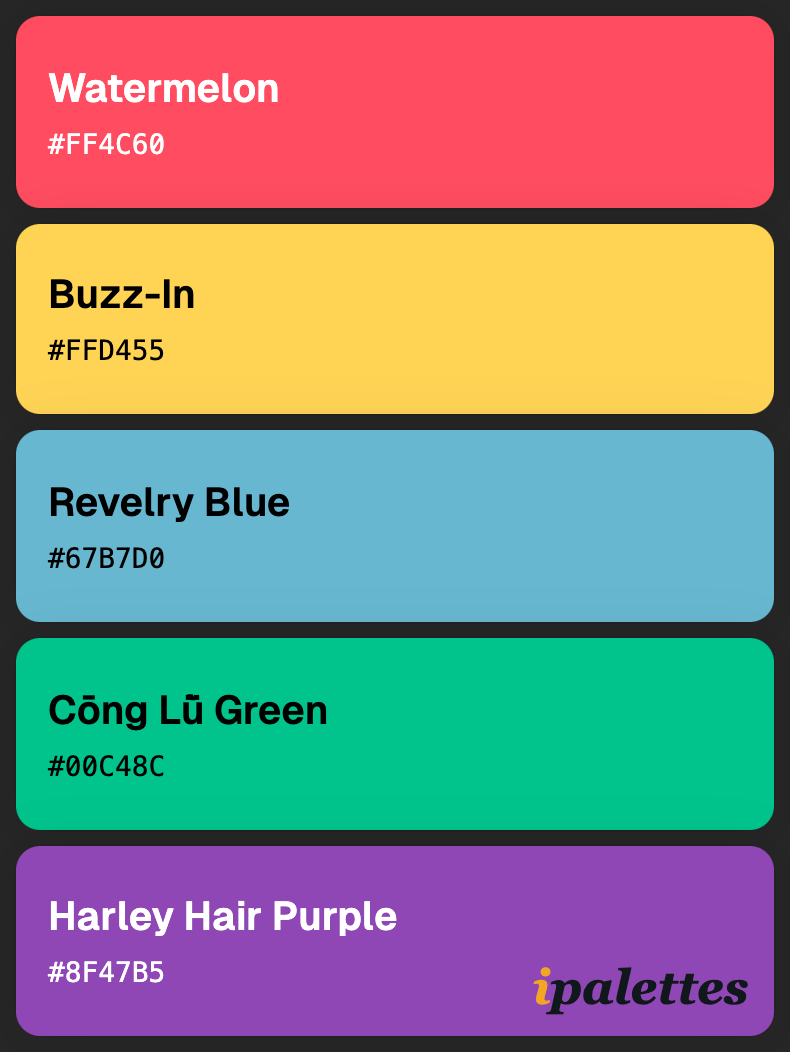 color palette card style 1