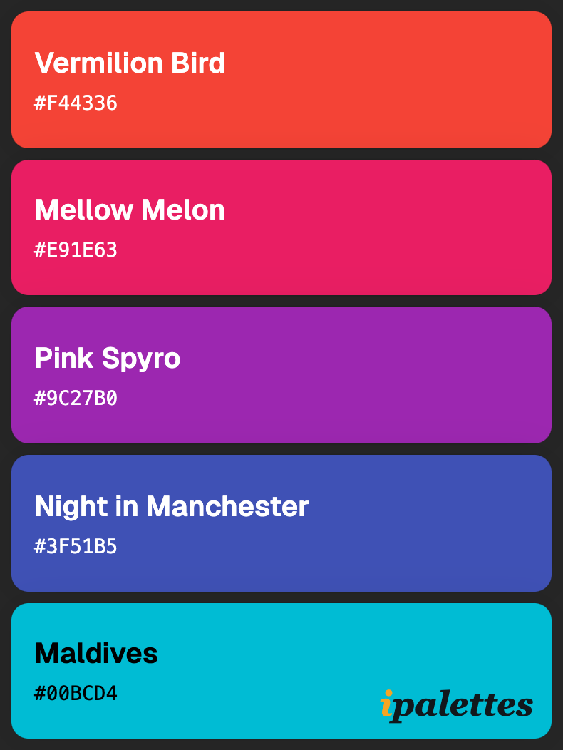 color palette card style 1