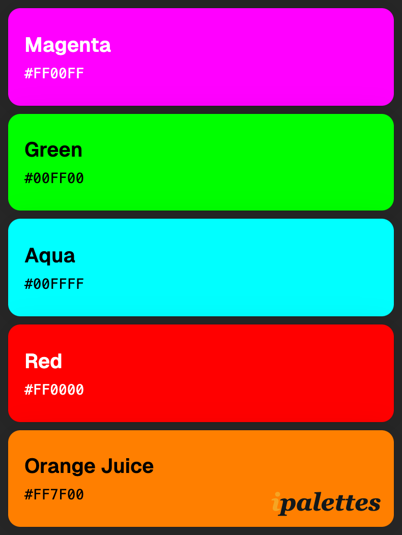 color palette card style 1